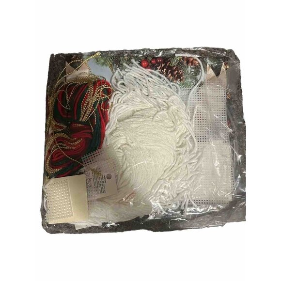 Bucilla-Christmas Rose Sleigh 8" x 7" Needlepoint Plastic Canvas Kit #61141 Read - Picture 3 of 4